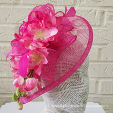 Magenta Pink Paisley Fascinator Fall Fashion Hat for Church Derby Whimsy